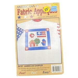 🧵 Vintage Americana Fabric Appliques Iron-On Kit #54107 American Sampler USA